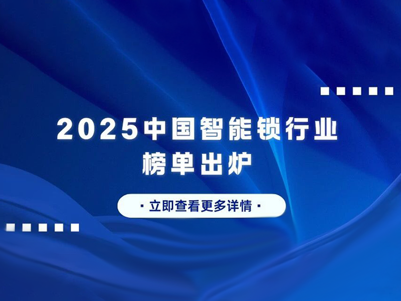 2025中国智能锁行业榜单出炉！领军品牌、爆款产品全汇总，选品不踩坑